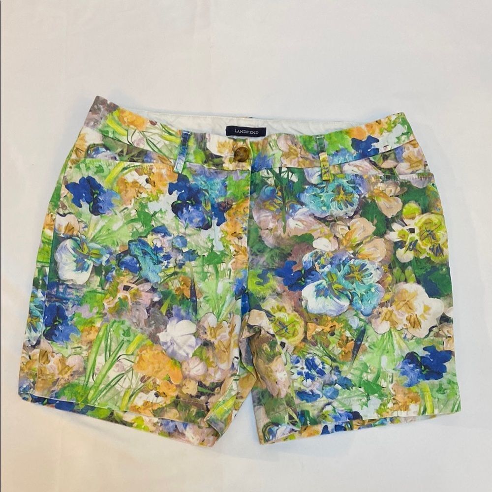 Lands' End Floral Mid Rise Women's Shorts